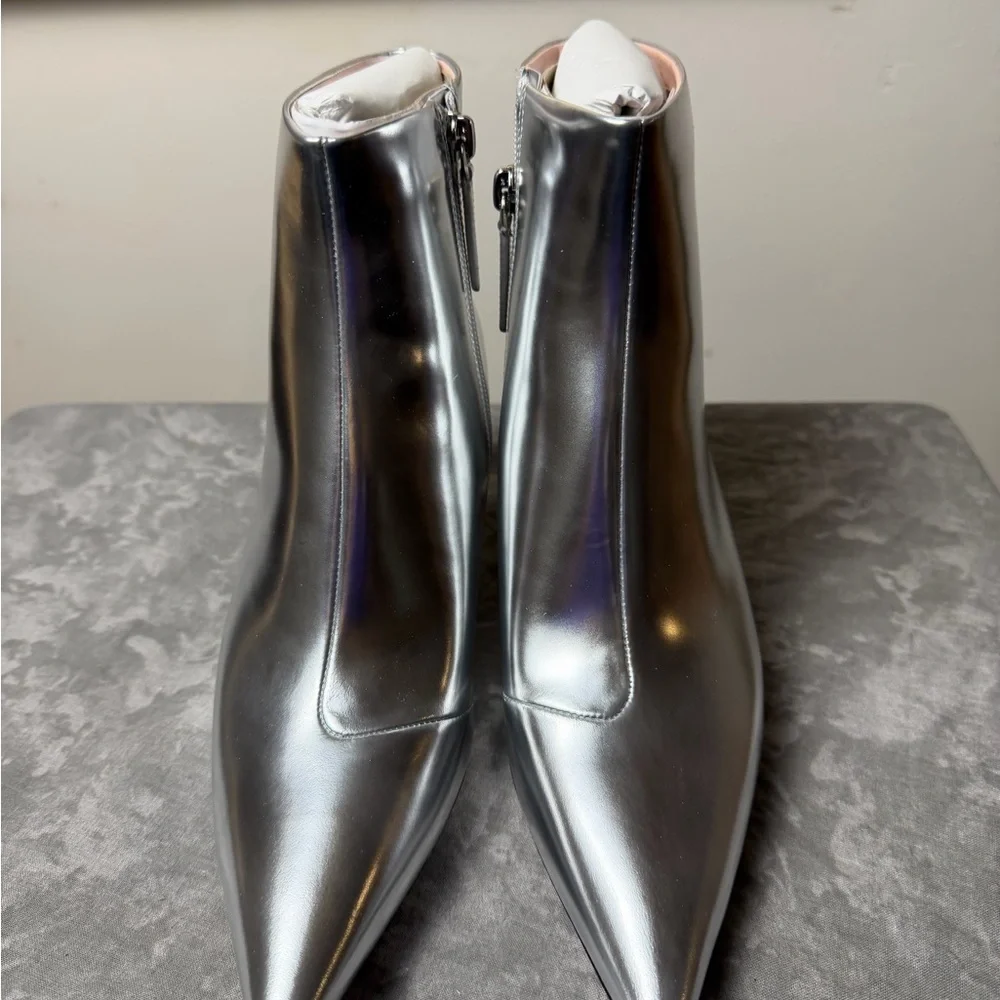 Brand New Kate Spade Silver Garnish Zip Up Ankle Boots Size 9 - Picture 6 of 16